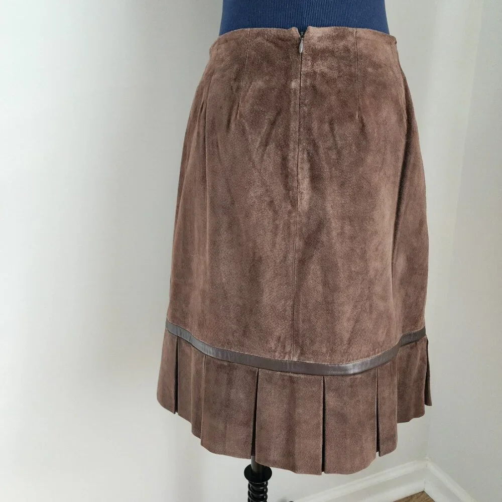 Suede Brown Skirt - Picture 6 of 16